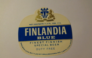 Etiketti - Finlandia Blue Duty Free