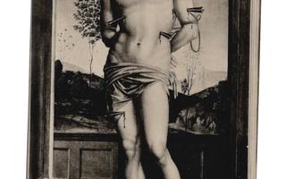 Vanha mv postikortti - Pyhä Sebastian - Perugino - kulk.1928