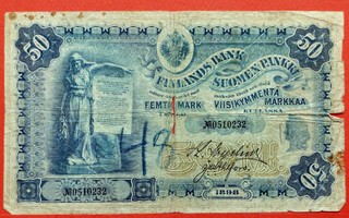 50 mk markkaa 1898, surkea kunto. (KD5)