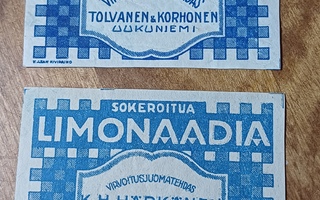 Uukuniemi. Tolvanen&Korhonen  sekä K&H. Härkänen etiketit.