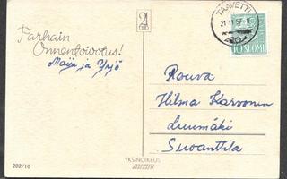 Postilähetys - Yl.m. 10mk (LAPE 430) Taavetti 21.11.1957