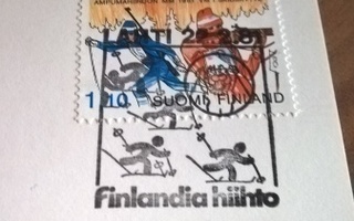 Postikortti Finlandia Hiihto Lahti 1981 erikoisleimalla