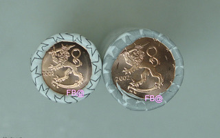 2002 SUOMI 1 centi + 2 centi  rulla UNC