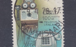 1977 Puhelin 100v  kaunisleimaisena