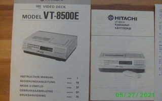 HITACHI VHS VIDEO DECK VT-8500E Kuvanauhurin Käyttöohje.