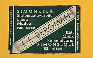 Tulitikkuetiketti - BERGMAN