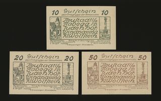 Itävalta Notgeld 10, 20, 50 Heller, Neustadtl 1920