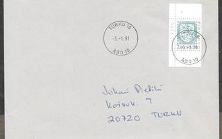 Postilähetys - Yl.m. 2mk (LAPE 1100) Turku 10 3.1.1991