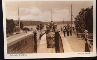 VANHA Postikortti Saimaan kanava 1920-l Laiva
