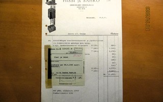 1952 Hki Hissi ja Sähkö lasku