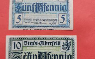 Saksa 5 ja 10 Pf. 1920 Elberfeld