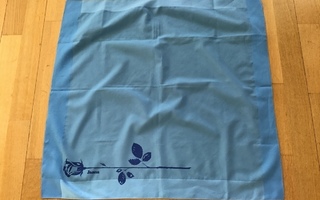 Sininen vintage Jaana-lehden huivi ( 65 x 65 cm )