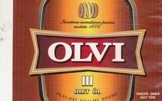 Olutetiketti Olvi III olut   a3
