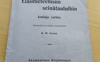 Vanha vihko Selitykset eläintiet. seinätauluihin 1903