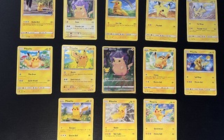 13 kpl erilaisia Pikachu Pokemon kortteja #2