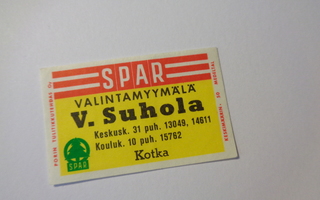TT-etiketti Spar Valintamyymälä V. Suhola, Kotka