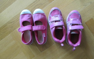 Tyttöjen Ciraf pinkit tarralenkkarit 25 + Tango kengät 30 !