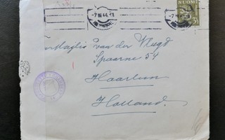1944 kirjekuori Hollantiin tarkastettu Suomi ja Natsisaksa