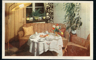 Kahvipöytäkattaus 3 - kulkematon vanha postikortti