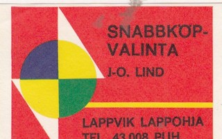 Lappvik, Lappohja, Snabbbköp - Valinta. J - O. Lind  b361