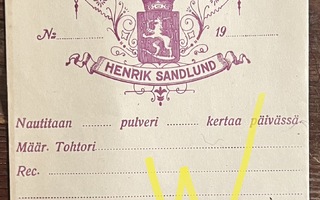 Henrik Sandlund Kristiinankaupunki  apteekkipussi