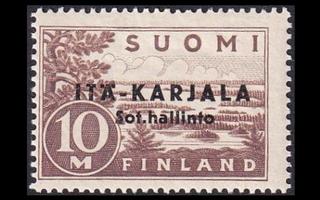 IK_7 ** Itä-Karjala 10mk musta lisä (1941)