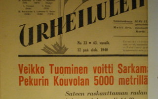 Suomen Urheilulehti Nro 33/1940 (16.3)