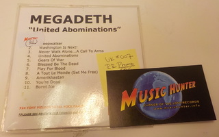 MEGADETH - UNITED ABOMINATIONS VERY RARE PROMO SLEEVE CDR