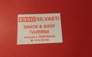 TT-etiketti Esso Silvasti Snack & Shop Taverna, Mikkeli