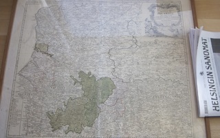 VANHA Kartta  Picardie Ranska Homan 1746 KOMEA