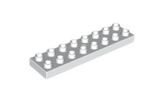 LEGO Duplo alusta 2 x 8, valkea (44524)