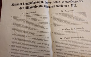 v.1917 Säännöt kauppalaivojen liikkumisesta Itämeren lahdiss