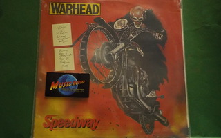 WARHEAD - SPEEDWAY  VG++ / EX- BEL 1985 LP