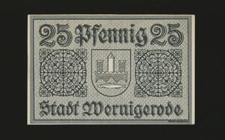 Saksa Notgeld 25 Pfg, Wernigerode 1918