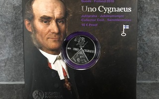 Uno Cygnaeus 10 € Juhlaraha Proof hopea