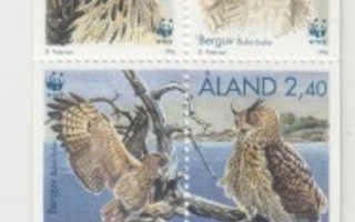 Åland pöllöjä vihko  2X 4 merkkiä.