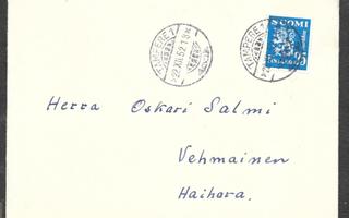Postilähetys -  Yl.m. 25mk (LAPE 401)  Tampere 22.12.1952