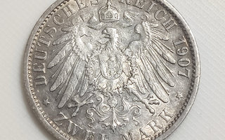 Saksa Prussi, 2 Mark 1907A, Wilhelm II