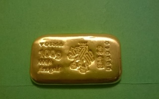 Kulta harkko 100 g (9999) Swiss Made. SPOT + 1 %.