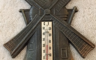 Metallinen vanha tuulimylly lämpömittari