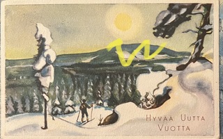 Kenttäpostikortti 1942 Hyvää Uutta Vuotta