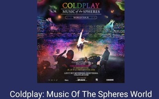 1kpl istumalippu Coldplay  28.7. 2024 katsomoon G4