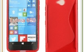 Lumia 650 - Punainen TPU-kuori & suojakalvo #20806