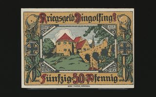 Saksa Notgeld 50 Pfennig, Dingolfing 1918