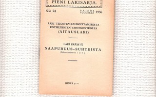 Laki eräistä Naapuruus-suhteista, Lakisarja 24, 1936.