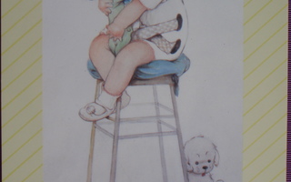 Mabel Lucie Attwell tytöllä nukke sylissä