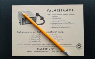 Star-Radio Oy radio esite 60-luvun alku