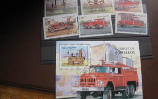 Palo auto aihe postimerkkejä: blokki 6 irtomerkkiä