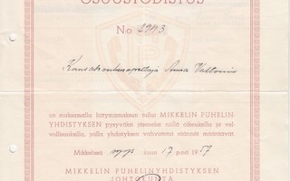 1957 Mikkelin Puhelinyhdistys, Mikkeli