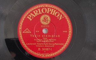 Savikiekko 1930 Kaarlo Kytö Georg Malmsten Parlophon B 36087